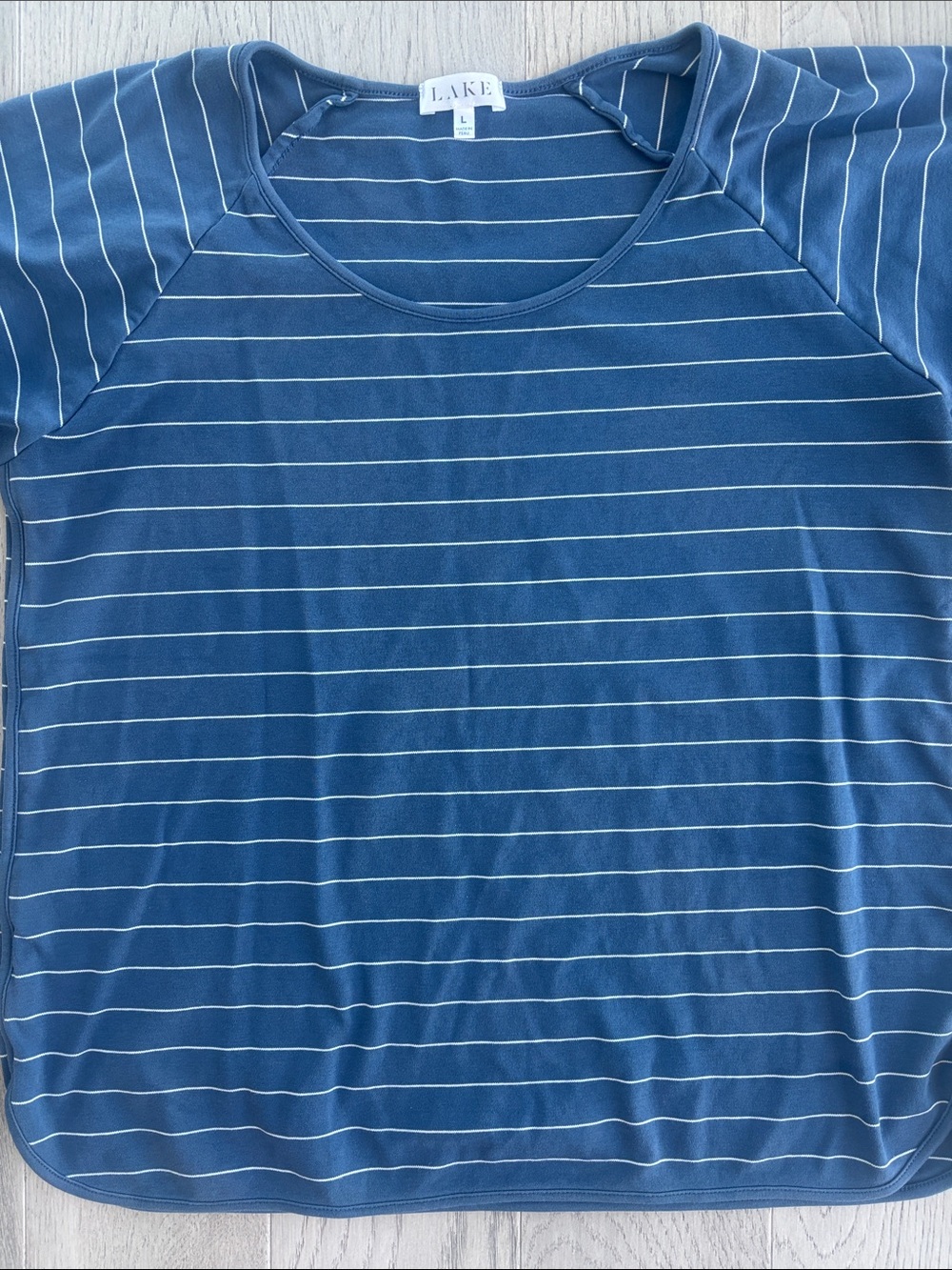 Striped Navy Short Sleeve Women’s Pajama Set - Picture 4 of 7